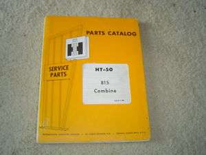 IH International 815 combine parts catalog manual book  