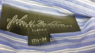 John W  long sleeve dress shirt size 17 1/2 17.5 34  