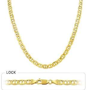    14k Solid Yellow Concave Gold Mariner 5.95mm Link Chain: Jewelry