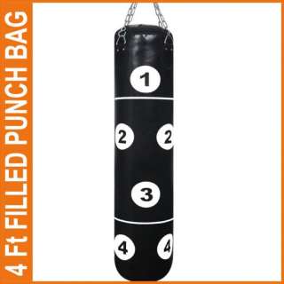   Hanging Filled Punch Bag Heavy Kick Boxing Training Chain MMa  