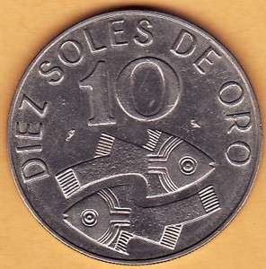 PERU 10 SOL SOLES DE ORO 1969 COIN WORLD  