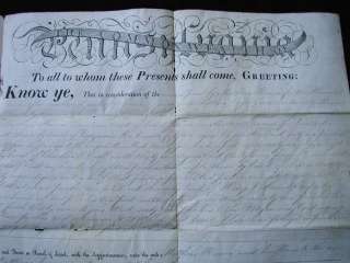 1814 Lancaster PA Land Document State Seal  