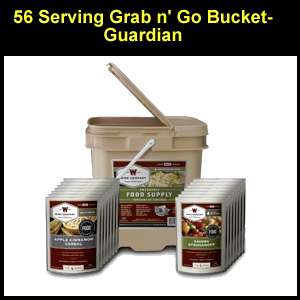 56 Serving Grab and Go Bucket Emergency Food  Guardian  