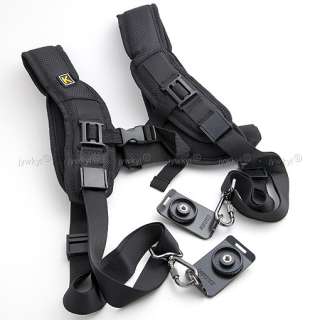 Double Dual Shoulder Belt Strap Harness Holder DSLR Camera Canon 