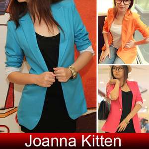 JK Women’s Wool blends Suit Blazer Turn Back Cuff Jacket Short Coats 