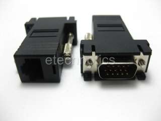 10 VGA Video Cable Extender to RJ45 CAT5 CAT6 Adapter  