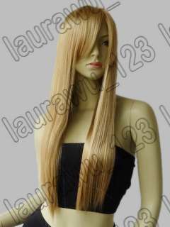   Long Gold Blonde Straight Cosplay Wig 70cm 124L   