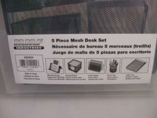 NIP! 5 PC Black Mesh Desk Set HALF OFF STORE PRICE!!  