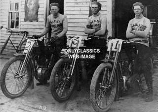 1912 #1 #2 #3 HARLEY DAVIDSON MOTORCYCLE *RACERS* PHOTO  