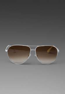 MARC BY MARC JACOBS Aviator Sunglasses in White  