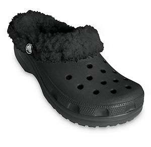 Crocs Mammoth Fur lined Winter Shoe Slipper Black Sizes UK 4 12  