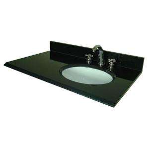 Pegasus 37 in. W Granite Vanity Top with Offset Right Bowl and 8 in 