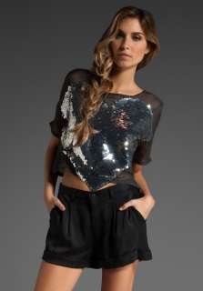 LAUGH CRY REPEAT Julia Sequin Heart Tee in Charcoal at Revolve 