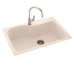   Mount Composite33x22x10 1 Hole Single Bowl Kitchen Sink in Tahiti Sand