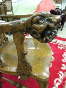 OAK CHAIR, RARE VERY OLD, HAND CARVED ,VERY DETAILED ,* SALE Last 