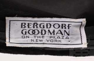 Bergdorf Goodman Vintage Black Velvet & Mink Trim Hat  