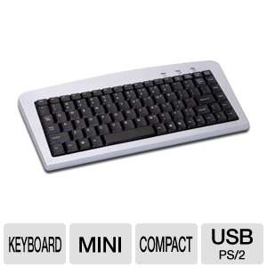 Adesso Mini USB/PS2 Keyboard (Silver/Black) 