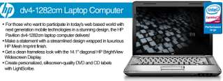HP Pavilion dv4 1282cm Laptop Computer   Intel Core 2 Duo P7450 2 