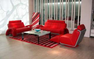 VIG Furniture Bentley Red Contemporary Living Room Set  