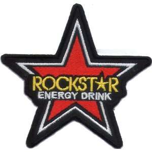 Logo Aufnäher / Iron on Patch  Rockstar Energy  Stern rot  