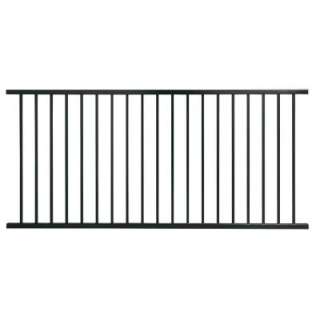   in. x 44 in. Galvanized Steel Black Premium Grade 2 Rail Fence Panel
