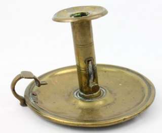 Antique Brass Push Up Candlestick Candle Holder Chamber  