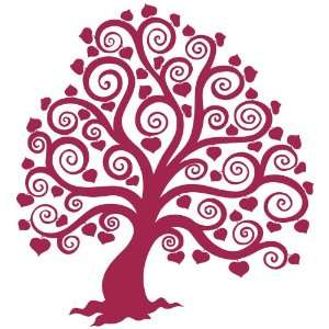 Wandkings Baum mit Herzblättern Wandtattoo   Farbe und Größe 