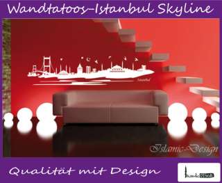 Wandtattoo Wandaufkleber Istanbul Skyline Türkei 155x35  