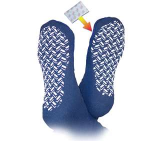 Heated Slipper Socks w/traction dots + 5 Free Warmers  