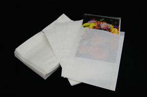 Papierflachbeutel, Papiertüten, ideal für Postkarten, weiß 