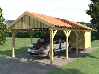 Carport Satteldach Zandvoort 350x800cm Gerateraum