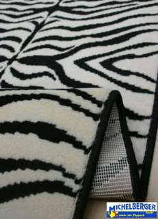 Teppich Läufer *Zebra Skin BF hellcreme / schwarz* Web Velours 80 cm 