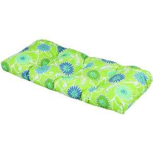   Coastal Floral Wicker Loveseat Pad 7426 01328500 