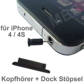 iPhone 4 4G 4S Stöpsel Kappe Kopfhörer Dock Schutz Staub Staubschutz 