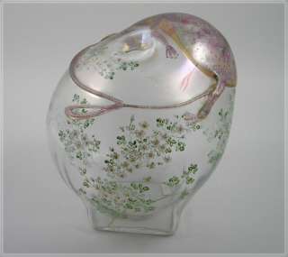Vase im Jugendstil Erwin Eisch Glasmanufaktur mit Kröte  