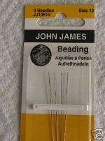 John James size 12 Long Bead Beading Needles 2  
