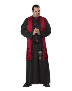 NWT Mens Costume Sinister Minister Dark Priest Plus  