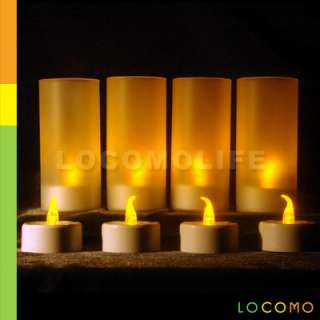 Blow Out Yellow Electronic LED Tealight Candle+HOLDER  