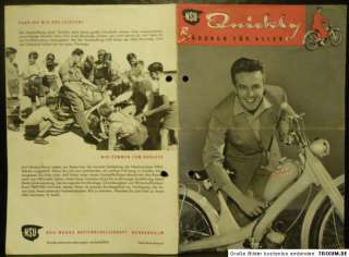 NSU Quickly R,Moped,Motorrad Prospekt Neckarsulm,50 iger Jahre  