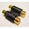Gold 2 Fmale  2 Female RCA Cable Joiner Coupler Adapter  