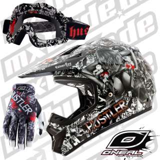 Oneal Rockhard 2 Helm + Blur B1 MX Brille + Jump Motocross Handschuhe 