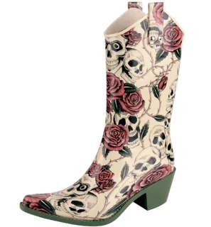 Fashion @ Women Mid Calf Rubber Cowboy Rain Boot Shoes  