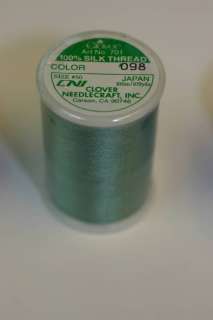 Clover Silk Thread 109 yrd spool size 50  #98 Med. Jade  