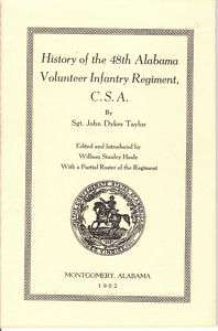 HISTORY OF THE 48TH ALABAMA VOL INF REG, C.S.A. (PAPER)  