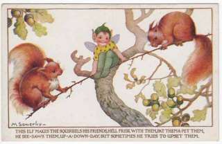 Sowerby Postcard Woodland Games~Squirrel on See Saw  