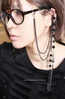 Retro Goth Punk Glasses Holder Chain+Ear Cuff Bead SASH  
