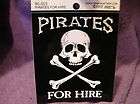 Pirate  Pirates for Hire skull and & crossbones vinyl decal bumper 