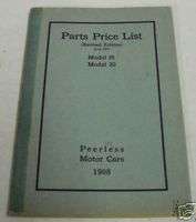 Peerless 1908 18, 20 Parts Book, 1911 Revised Edition  
