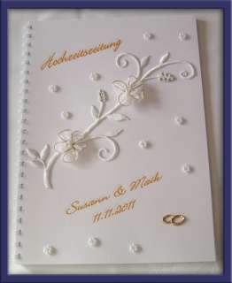HOCHZEITsZEITUNG Festzeitung Hochzeit #Perlenblüten #w  