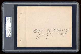 CY YOUNG GEM MINT 10 SIGNED FULL ALBUM PAGE PSA/DNA SLABBED 